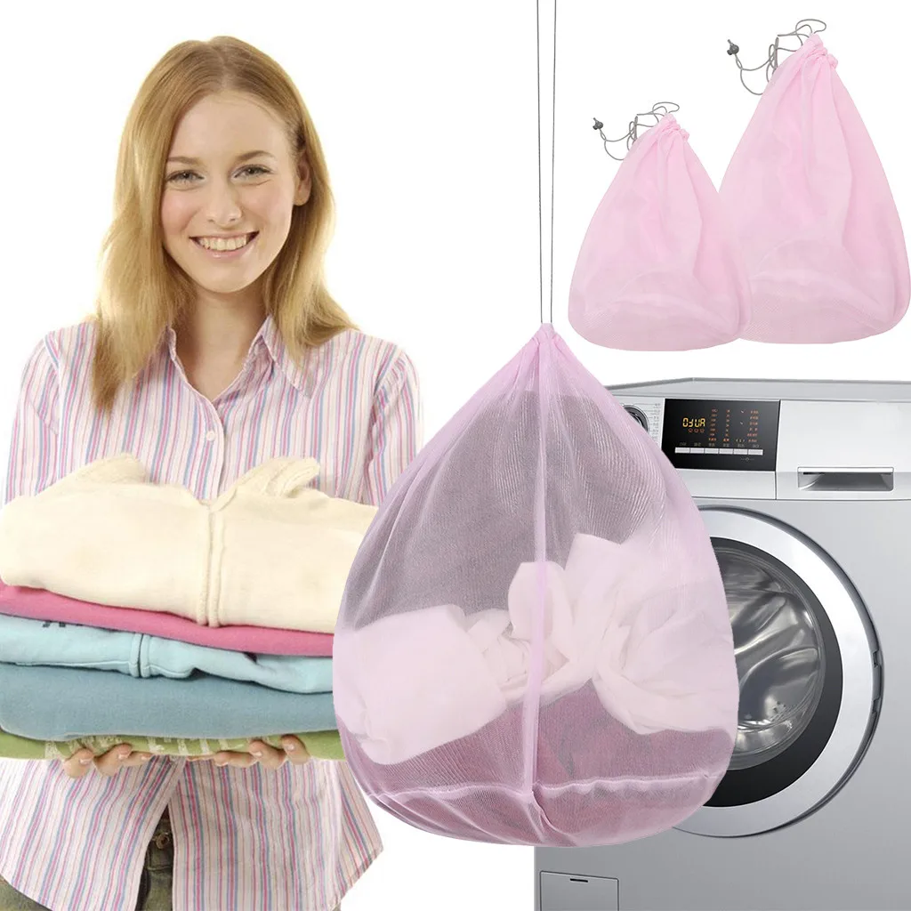 

Laundry Washing Bag Household Beam Washing Machine Drawstring Nylon Special Fine Mesh Washing Clothes Net Package Cleaning Tools