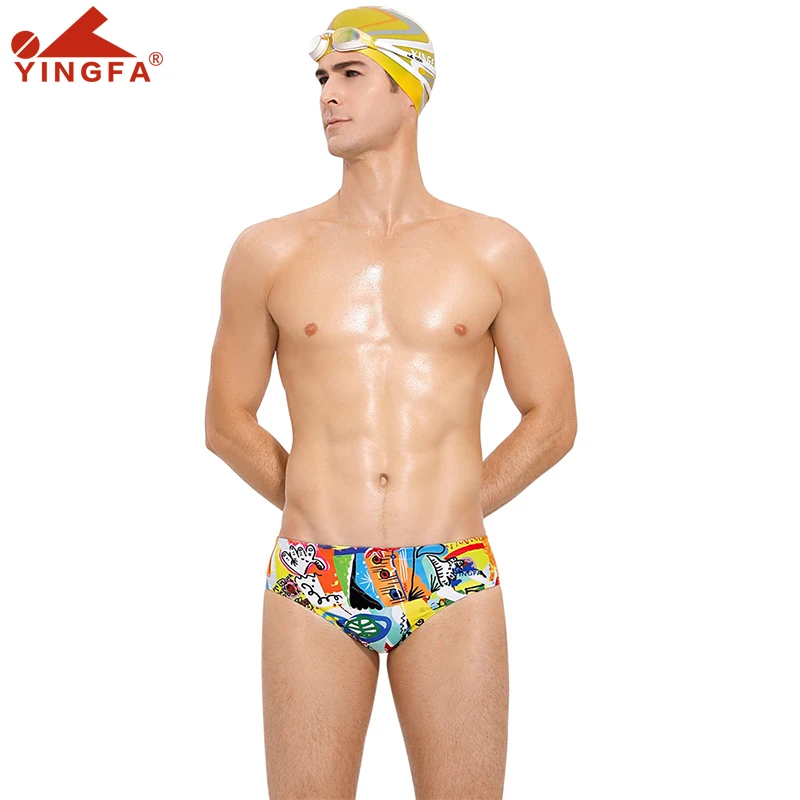 

Swimming Trunk Yingfa Professional Competition Training Racing Briefs Multi Colour Waterproof Chlorine Resistant Men Swimsuit