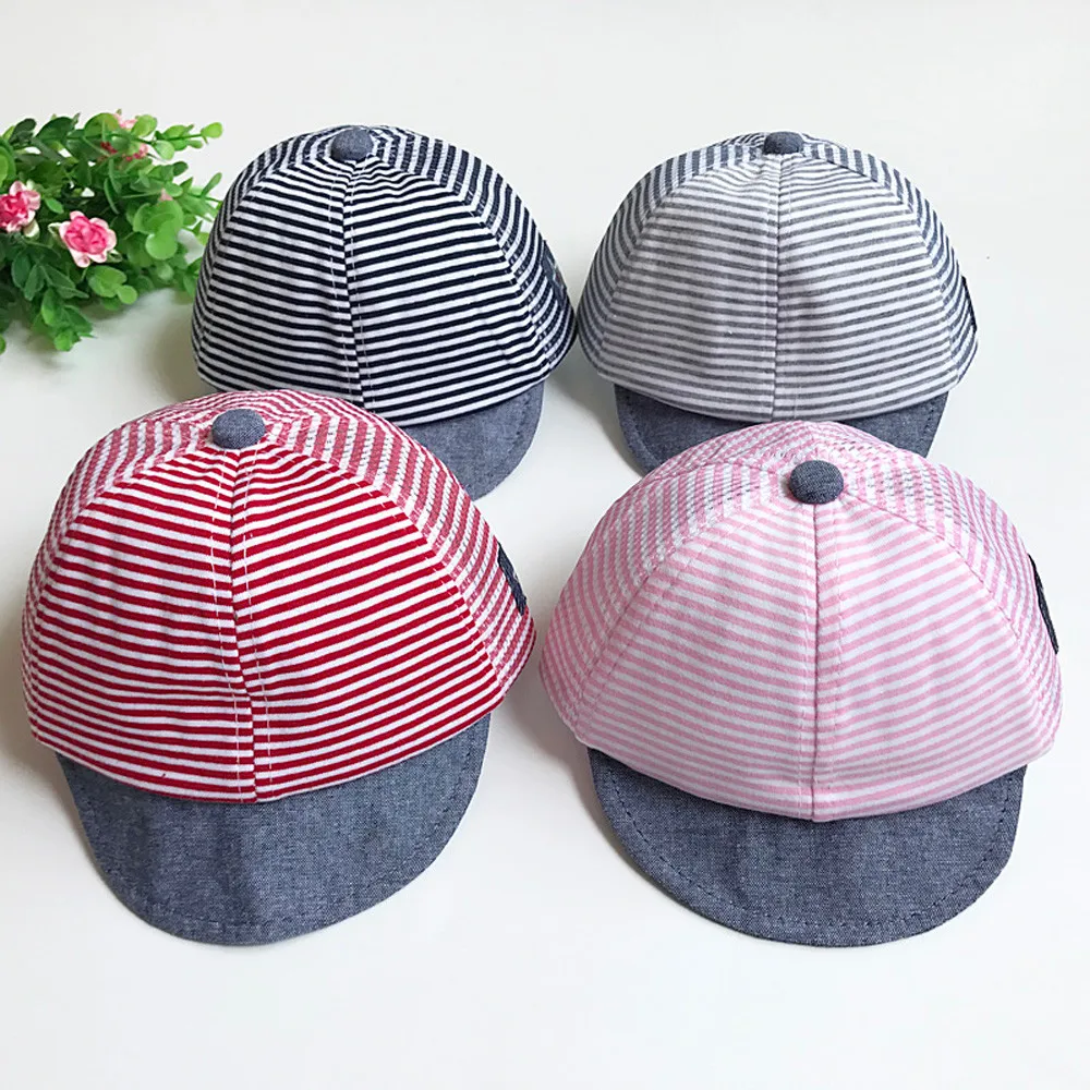 Spring Summer Baby baseball cap Baby Hat Cute Casual Striped Soft Eaves Kids Baby Boy Girl Beret Caps Girls Sun Hats