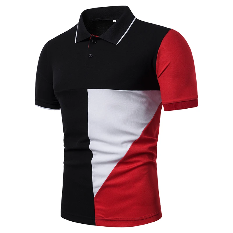 Мужская рубашка поло летняя повседневная Pacthwork цвет короткий рукав Camisa Polo для мужчин поло для мужчины De Marque Haute Qualite топы тройник M-3XL