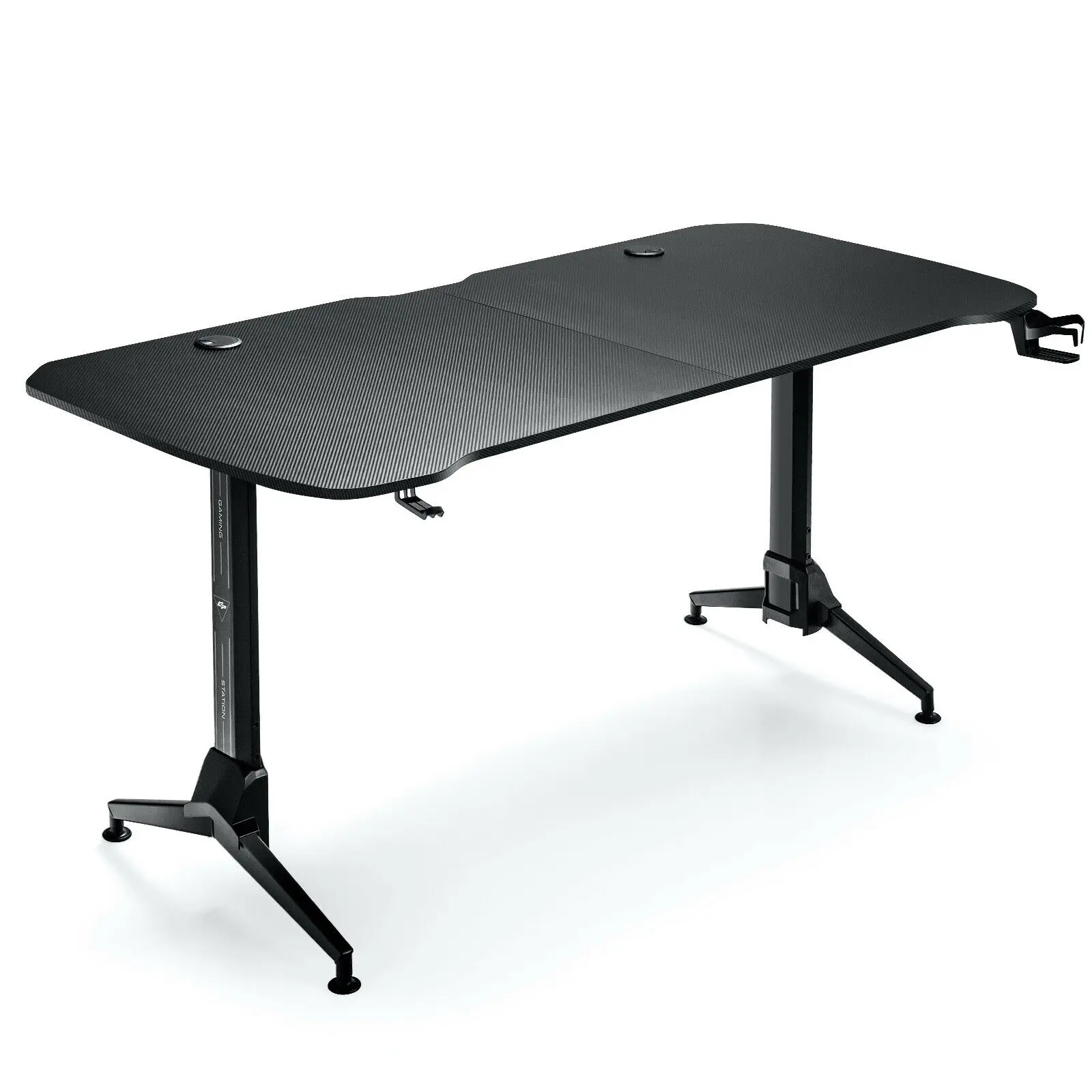 Gymax 63 Inch Height Adjustable Gaming Desk W/Mouse Pad USB Gaming
