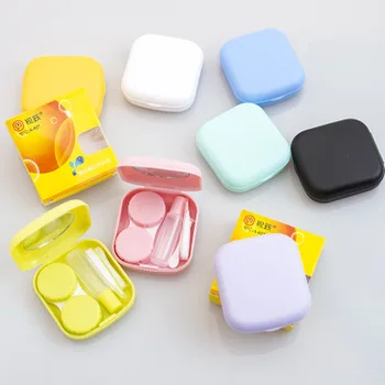 

Women Contact Lens Case with Mirror Portable Cute Eyewear Case Box Travel Kit Mini Cosmetic Contact Lens Container Muti Colors