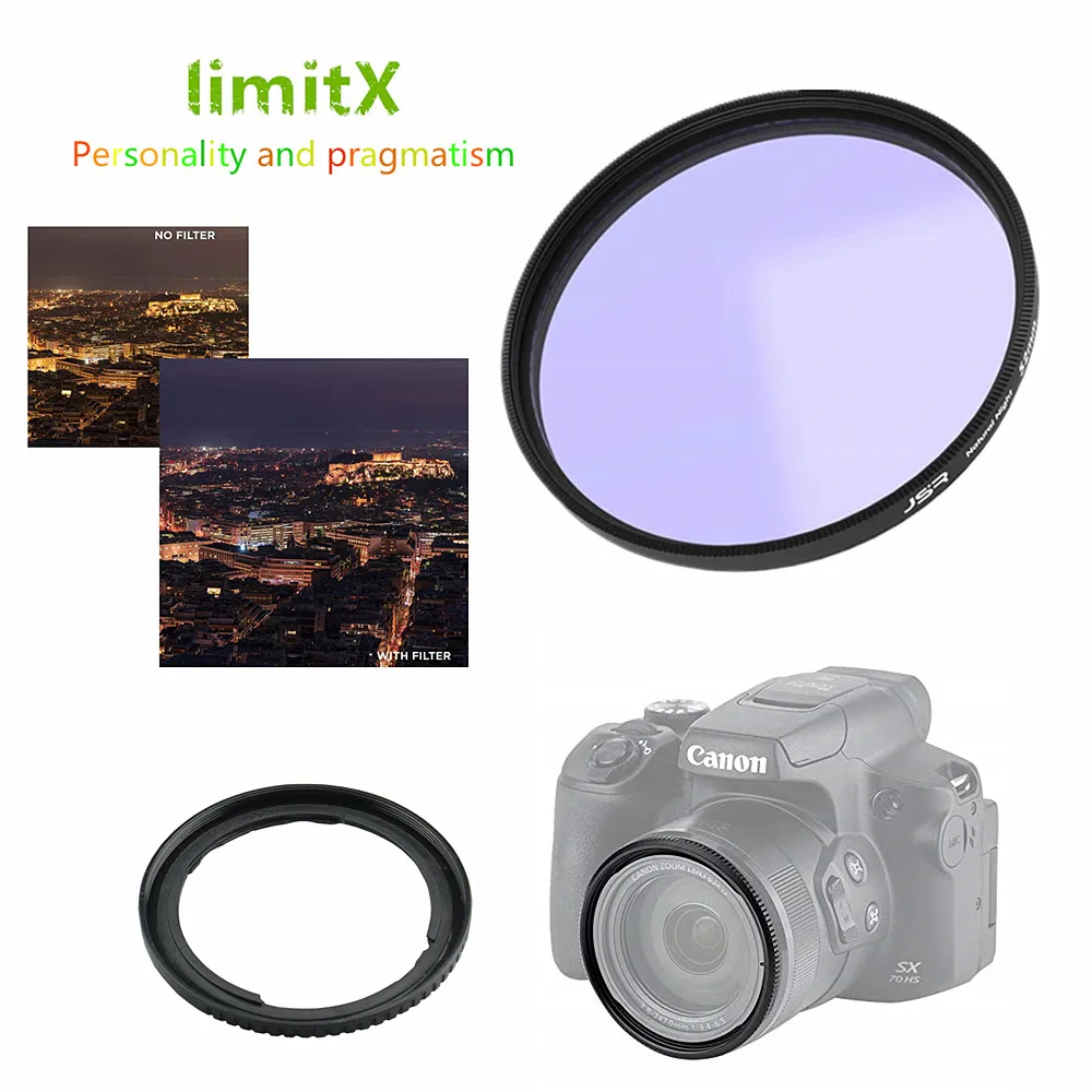 58mm Natural Night Filter Multiple Coating Light Pollution filters for Canon Powershot SX540