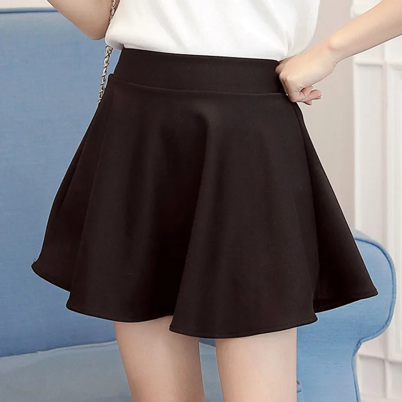 

High-waisted Skirt Students Slimming Pleated Short Skirt Solid Color Skirt Hair