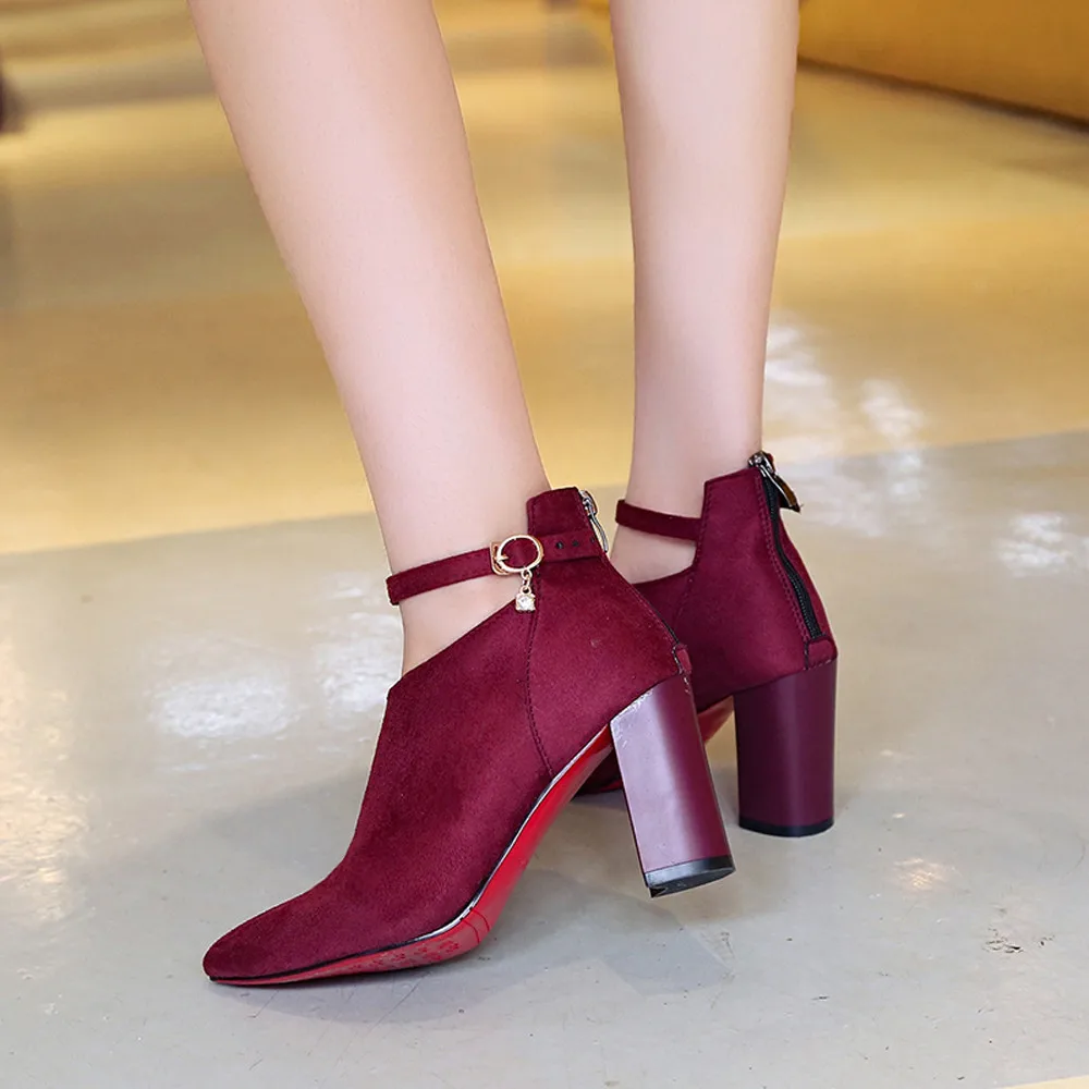 Женские осенние ботинки коллекция 2019 года вечерние туфли в стиле ретро на