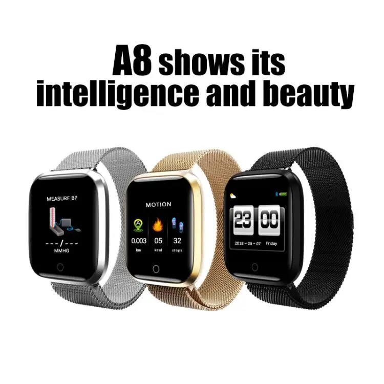 

A8 Smart Bracelet Blood Pressure Measurement Waterproof Fitness Tracker Watch Heart Rate Monitor Pedometer Smart Band Women Men