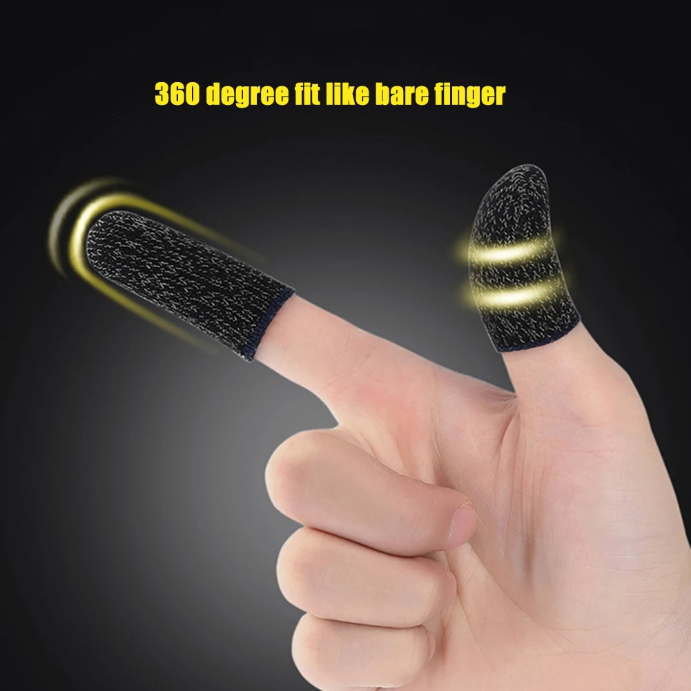 

1/2Pcs Sweatproof Breathable Touch Screen Finger Sleeve Sensitive Game Controller for Mobile Phone Gaming for iPhone Samsung