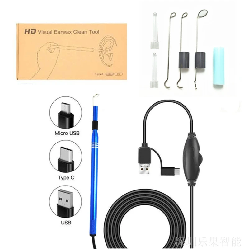 

3 in 1 Multifunctional USB Ear Cleaning Tool Visual Ear Spoon Earpick With Mini Camera Pen Ear Care In-ear Cleaning
