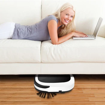 

Plug Usb Rechargeable Electric Cordless er Robot Automatic Robot Vacuum Cleaner Household Cleaning Mop The Floor black