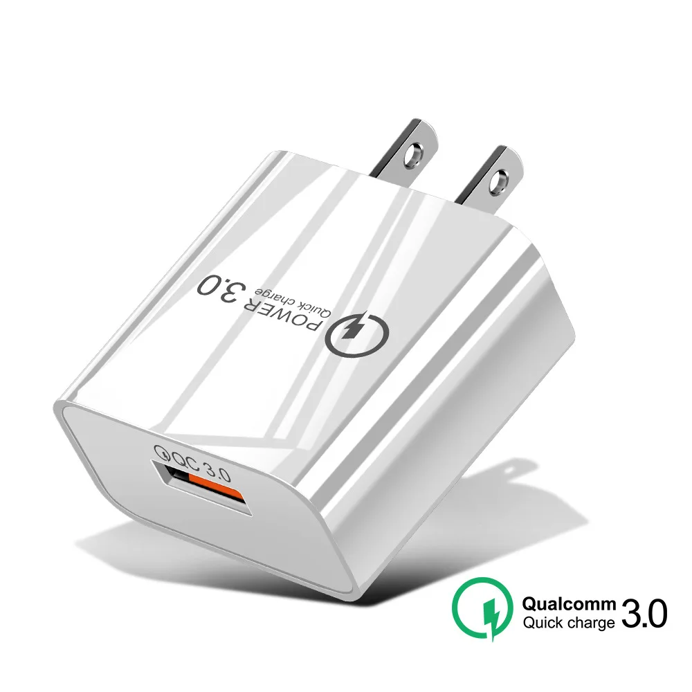 Baseuer 18 Вт QC 3,0 USB быстрое зарядное устройство для телефона дорожный настенный адаптер с одним портом Универсальный для Xiaomi iPhone samsung huawei EU US Plug - Тип штекера: US White