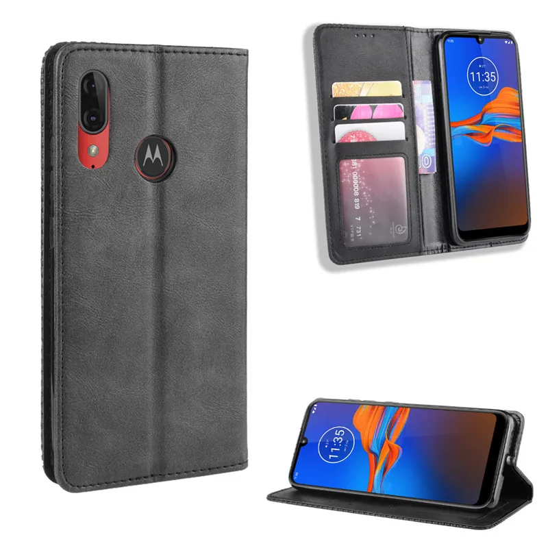 Для Motorola Moto E6 Plus Чехол Флип Роскошный PU кожаный, в виде бумажника, магнитный адсорбционный чехол для Moto E6 E6S E 6 E6Plus чехол для телефона