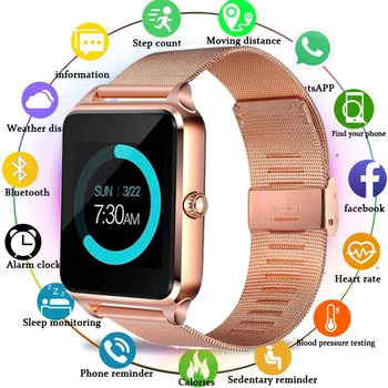 

Bluetooth Metal Strap Men's Smart Watch Support Sim TF Card Waterproof Smartband Clocks and Watches for Smartphone Android IOS