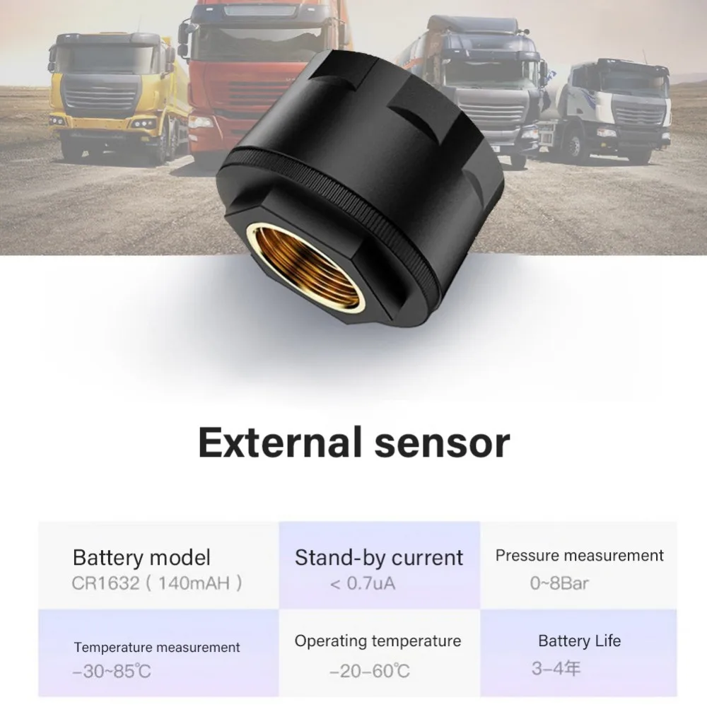 Sistema de Monitoramento sem Fio da Pressão dos Pneus do Carro com Kit Externo do Sensor Tpms Lcd com Kit Mod. 355411 12 Tpms lcd sistema de monitoramento sem fio