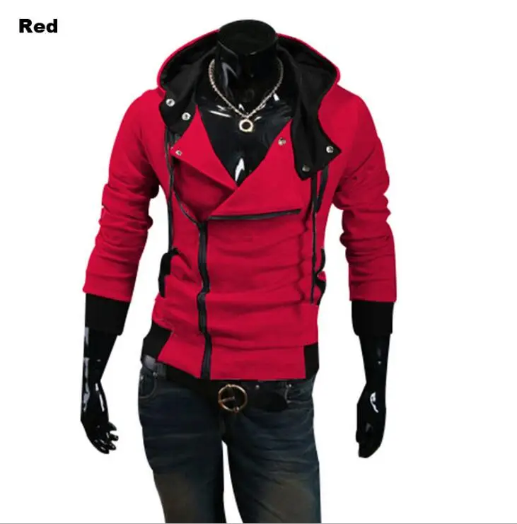 TANGYAXUAN мужские худи в стиле петчворк Повседневная Assassins Creed одежда мужские толстовки и толстовки sudadera hombre - Цвет: Красный
