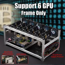 Air Mining Rig Stackable Dual Power Frame Case For 6 GPU ETH BTC Ethereum New Computer Mining Frame Server Chassis Frame Only