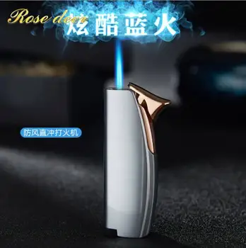

2019New type Two flam Torch Turbo Lighter Blue Flame Electronic Lighter gas Lighter Butane Mini Cigar Cigarettes Lighters Gift
