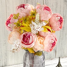Большие пионы, искусственные цветы украшение букетов дома шелковые искусственные цветы букет для вечерние DIY Декор Свадебные стены венок розовый