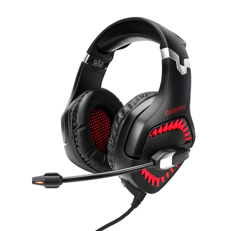 Игровая бас гарнитура наушники K1Bpro черный красный для ПК ноутбук