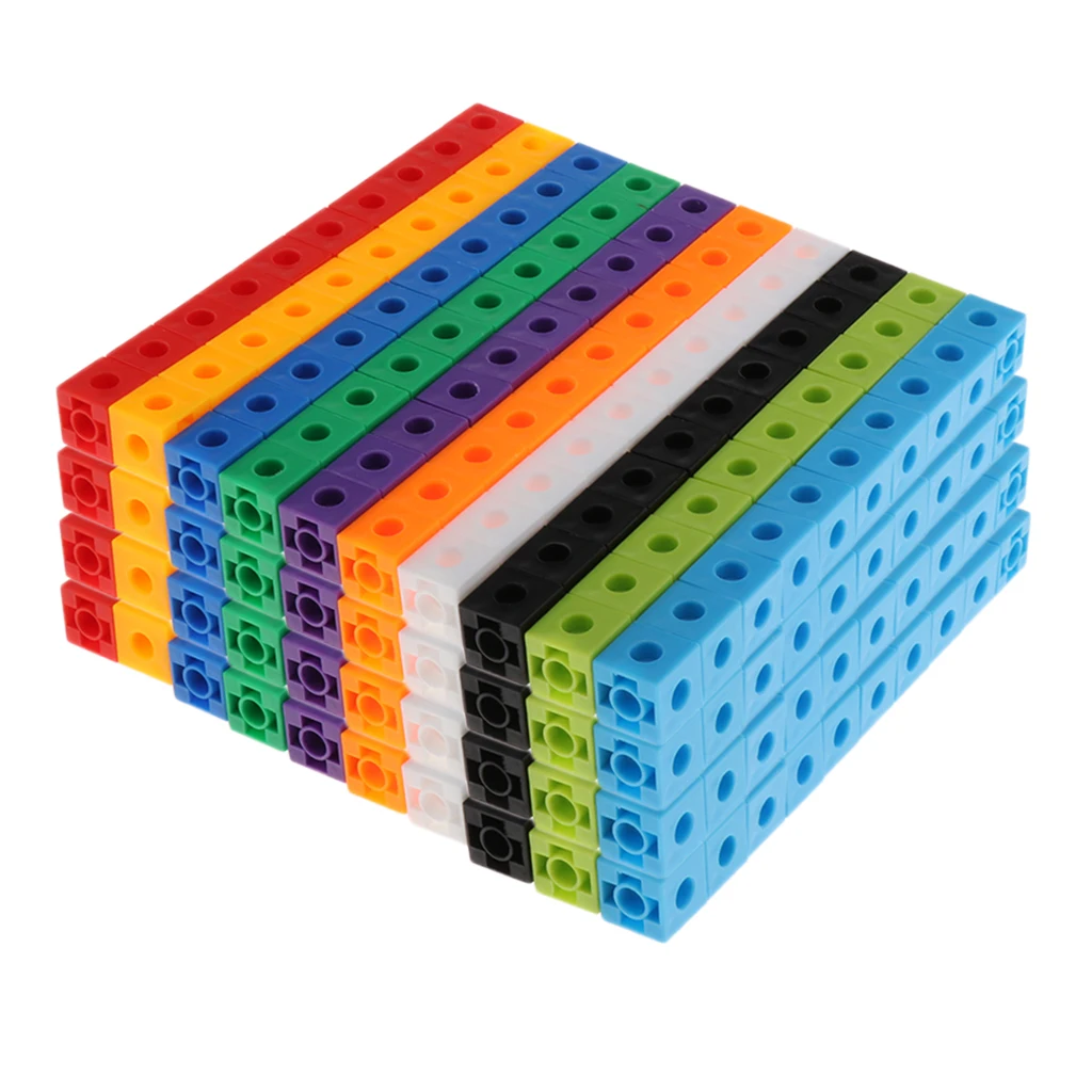 400xEarly Education Multilink Counting Cubes Snap Blocks Manipulative Math