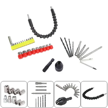 

33 Pcs 1/4 inch Flexible Hex Shaft Screwdriver Power Drill Bit Extension 11 Inch Quick Change Connect Hex Drive Drill Bits Soc