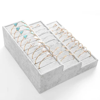 

Flannel 3-layer Bracelet Display Stand Ring Bracelet Display Tray Counter Jewelry Organizer Display Props Counter Decoration