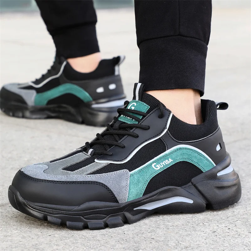 Staleneus Men Work Safety Shoes Steel Toe Work Sneakers Anti-smashing and Anti-piercing Boots Industrial Construction Boots Safety Shoes Men Shoes