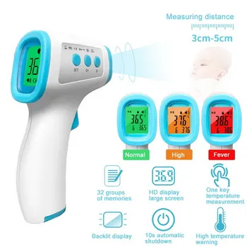

Forehead Thermometer Fast Reading Infrared Non-contact Thermometer LCD Backlight Display Memory Function For Baby Kids Adult ^o^