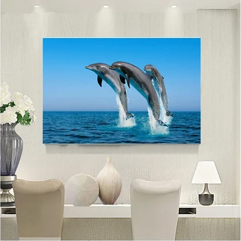 

Diamond Mosaic crystal dolphin in the sea Needlework Diamond Embroidery Home Decor Painting Handicraft