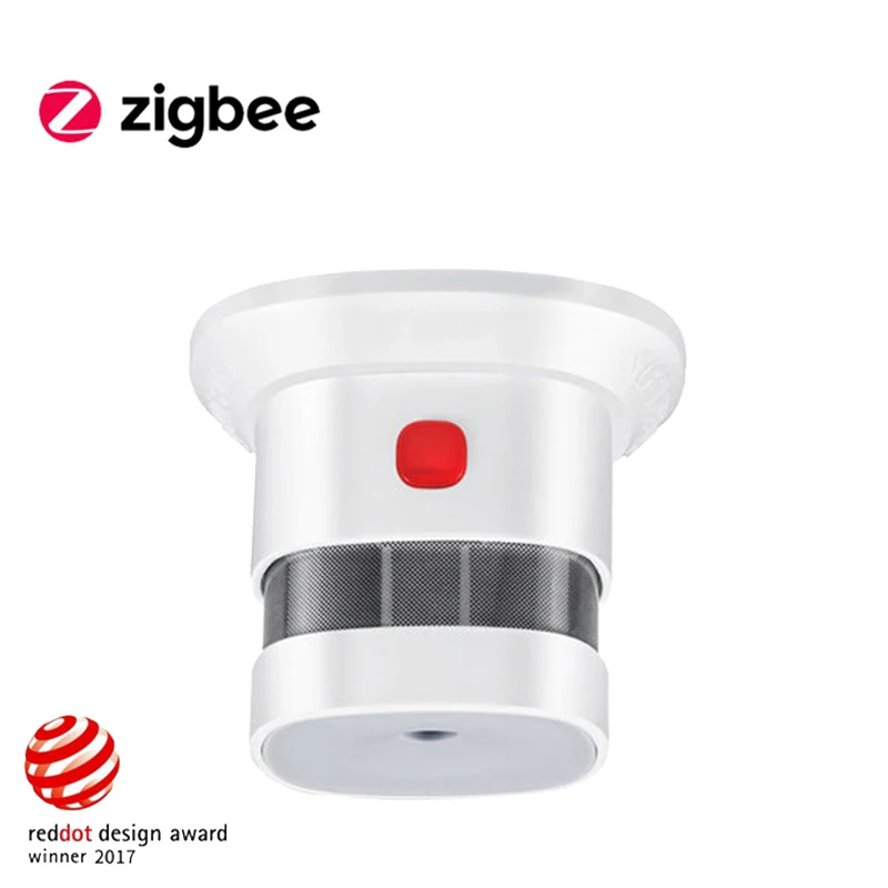 Haozee-alarma inteligente Zigbee, Sensor de humo inalámbrico, alta sensibilidad, 2,4 GHz, batería de encendido