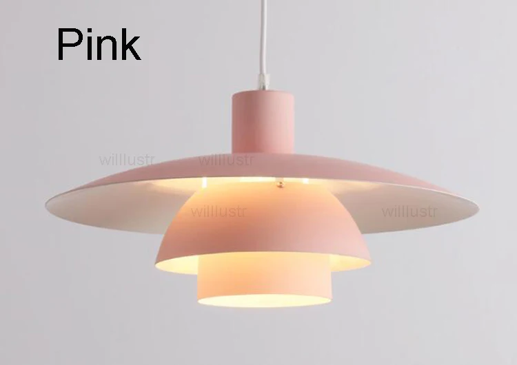 Современный алюминиевый подвесной светильник для отеля, ресторана, магазина, кафе, бара, лофт для дома, гостиной, столовой, классический подвесной светильник в скандинавском стиле - Цвет корпуса: pink