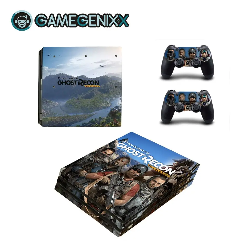 Защитная Наклейка на кожу GAMEGENIXX Съемная крышка для консоли PS4 Pro и 2 контроллера-Ghost Recon