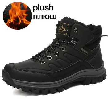 

AGSan Winter Boots Men Snow Boots Outdoor Ankle Shoes Plush Warm Botas Non Slip Mens Sneakers 47 46 Waterproof Men Boots Lace Up