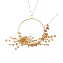 Ron de Metal decoración de boda con guirnaldas de Color oro guirnalda flor artificial para DIY Floral aro bebé ducha partido Decoración(China)