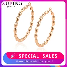 Xuping, Розовая позолота, цветные, Классические, модные, большие серьги-кольца для женщин, элегантные ювелирные изделия, подарок на день матери, ss133.4-97389