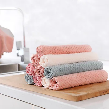 

Kitchen Rags Pineapple Case Dish Towel Household Thick Absorbent Cloth Domestic Cleaning Cleaning Non-Stick Oil Dishcloth