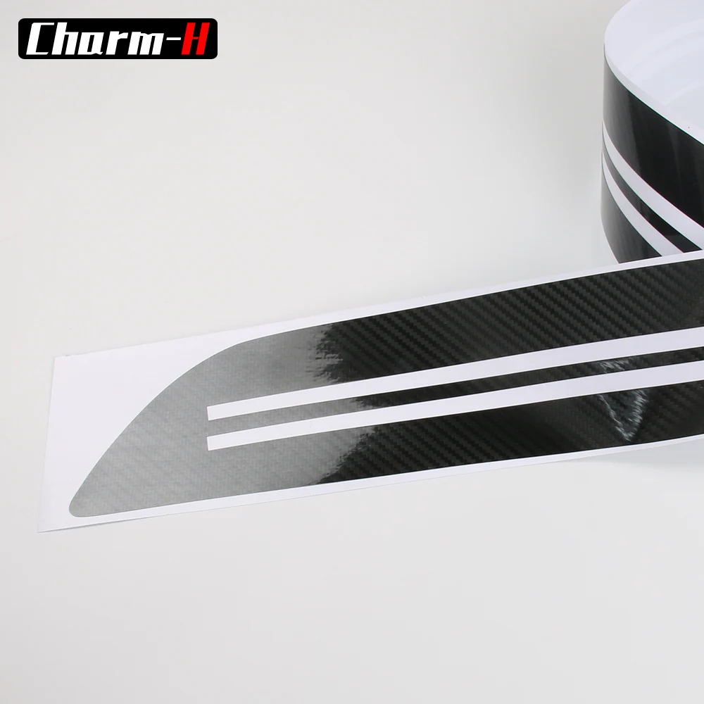 5D carbon fibre Vinyl Car rear bumper Trunk Protector guard Trim Decal stickers for MINI Cooper S JCW R56 Cabrio R57