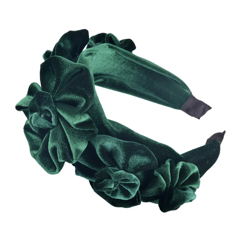LEVAO бархатная повязка на голову с цветком, элегантная синтетическая кожа, ободок для волос, тюрбан для женщин и девушек, аксессуары для волос, обруч для волос, головной убор - Цвет: Velvet 4
