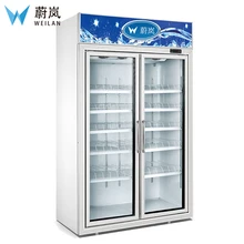 Супермаркет коммерческое холодильное оборудование/2 стеклянные двери дисплей морозильник/2~ 8 ℃