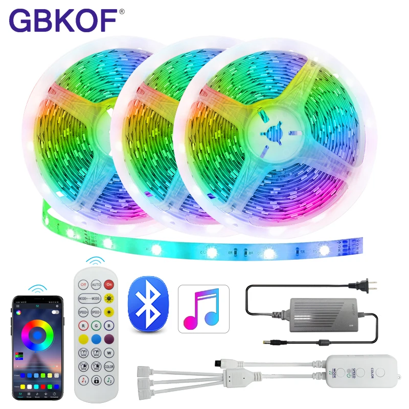 Светодиодный светильник полосы Bluetooth Синхронизация музыки контроллер 5 м 10 RGB