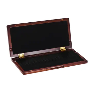 

Container Reeds Holder Storage Box Wooden Reed Case with Inner Soft Cloth Instrument Accessories for 20pcs Oboe Reeds Redwood