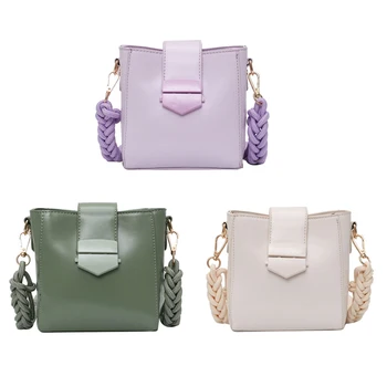 

Weave Shoulder Belt Crossbody Bags for Women Summer Sweet Mini Shoulder Bags Travel Handbags/Bucket Bag