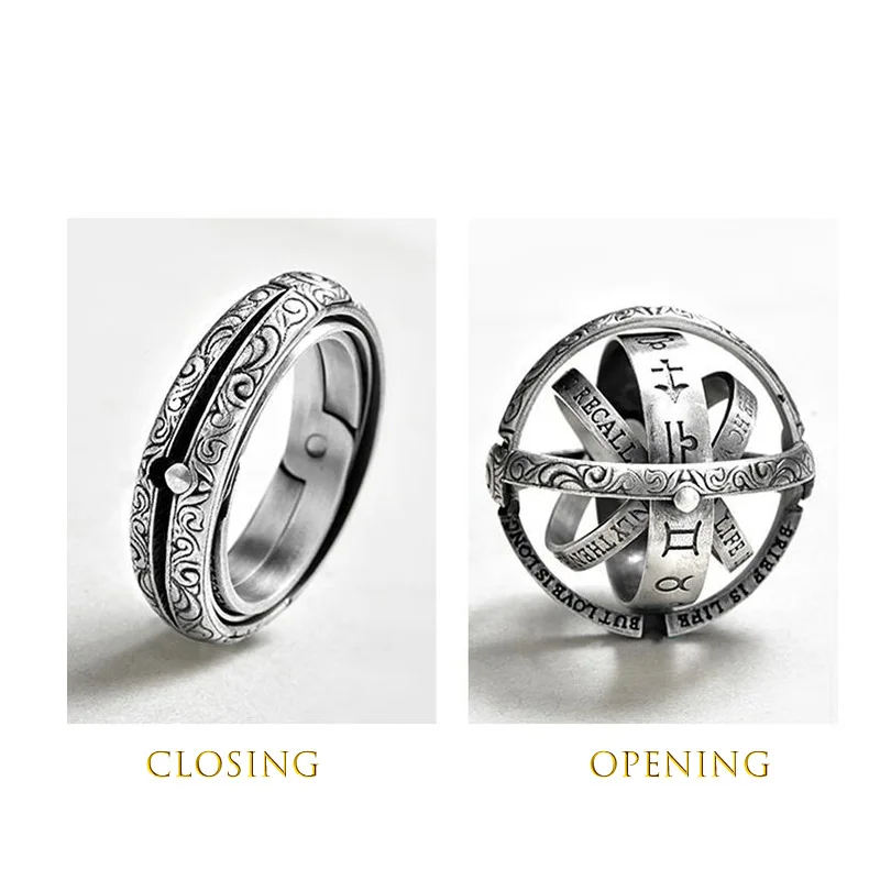 Модное Золотое серебряное кольцо с астрономическим шаром парные кольца для