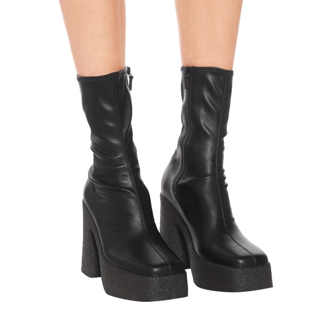 stretch platform ankle boots