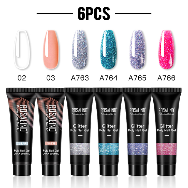 Poly Nail Gel Polish Kit Set For Nail Extension Builder Nail Gel Varnishes Poly Set For UV LED Manicure Base Top