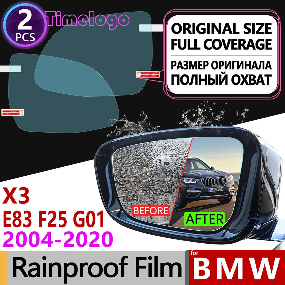 

For BMW X3 E83 F25 G01 2004~2020 Full Cover Anti Fog Film Rearview Mirror Rainproof Anti-Fog Car Accessories 2006 2011 2014 2018