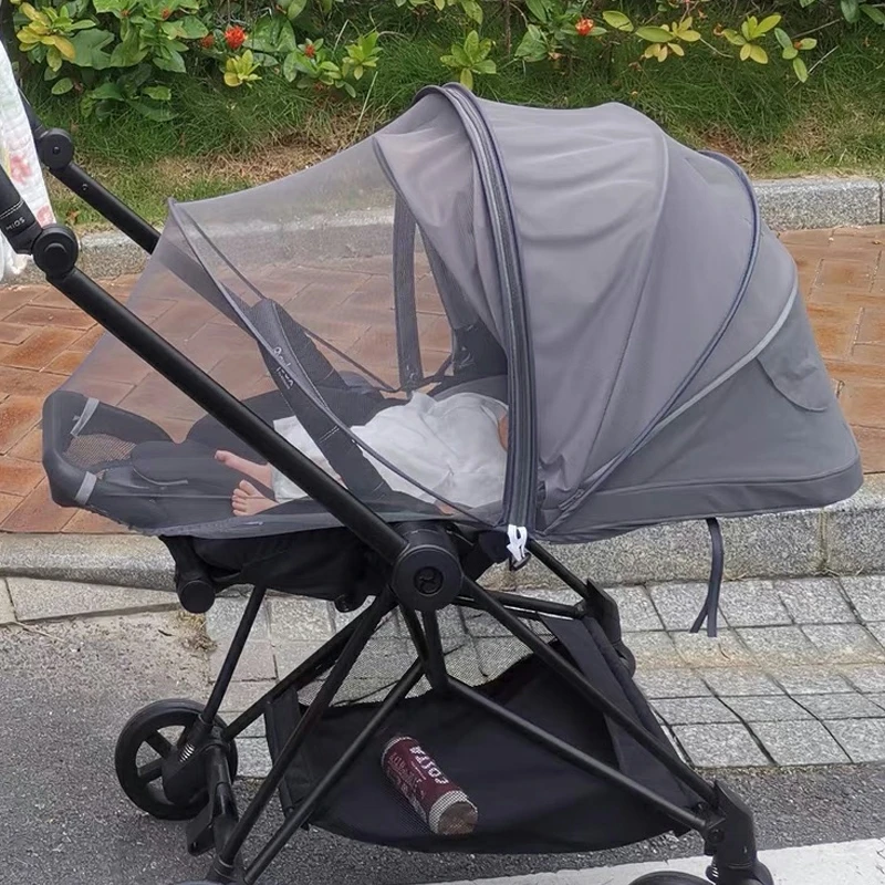 Baby Strollers vintage Mosquito Net Compatible For Mios Eezy Priam Balios Prams Insect Net With Zipper Embroidery Cart Accessories Crib Bed Universal baby stroller cover for winter