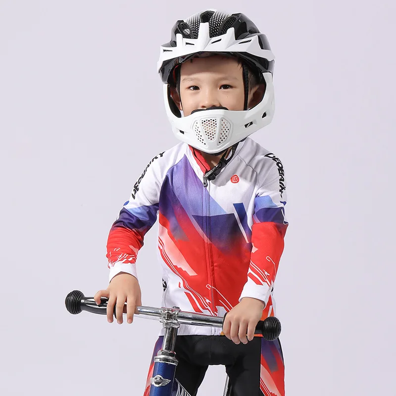 Ребенок команда велосипед Джерси Детские комплекты комплект для велоспорта для верховой езды Костюмы Mtb детский велосипед, одежда для мальчиков, спортивный костюм для девочек, с длинными Наборы - Цвет: 11