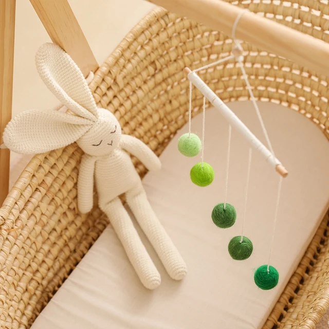 Baby Montessori Plush Ball Mobile Toy Newborn Colorful Hanging Crib Toy Visual Sensory Game Color Cognitive Educational Toys 6