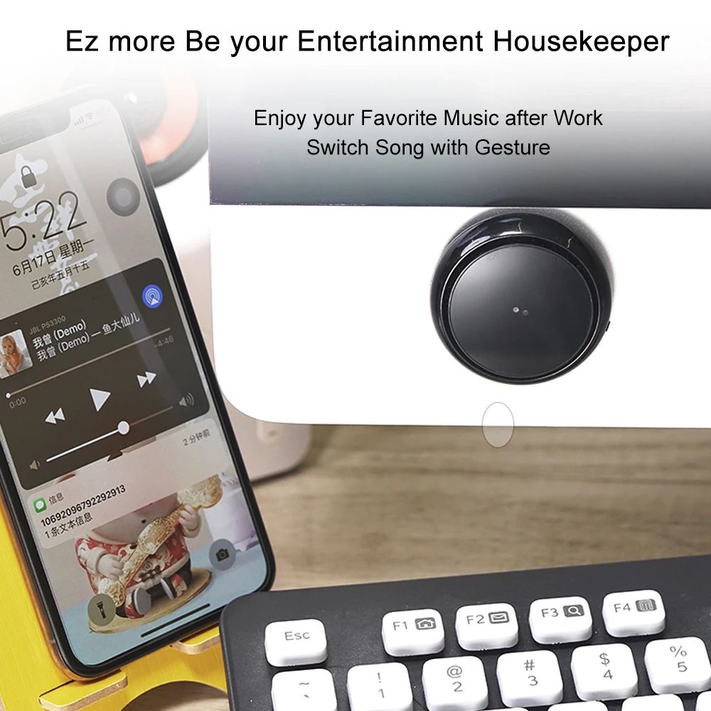 XiaoMi беспроводной Bluetooth умный автомобиль управление жестами Лер EZ больше громкости музыки Медиа пульт дистанционного управления автомобиля Handsfree AI управление