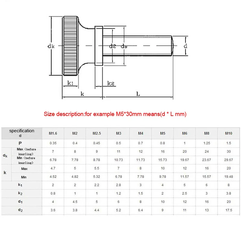 GB834 스테인리스 스틸 널링 헤드 스텝 엄지 나사, 미터 높이 헤드 수동 조정 나사, M2, M2.5, M3, M4, M5, M6, M8, M10